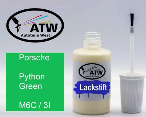 Porsche, Python Green, M6C / 3I: 20ml Lackstift, von ATW Autoteile West.